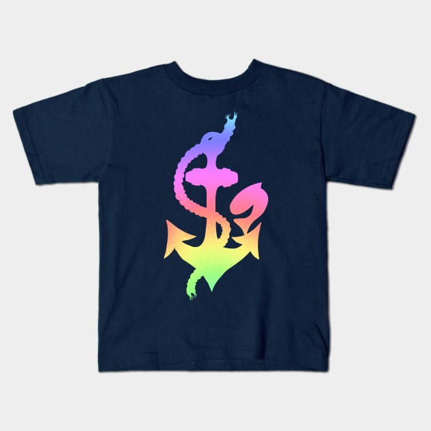 Anchor Rainbow Pastel Kids T-Shirt by letnothingstopyou